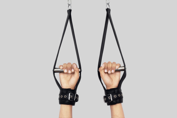 Leather Bondage suspension wrist cuffs, bondage wrist cuffs, bondage suspension wrist cuffs, suspension wrist cuffs, wrist cuffs, leather wrist cuffs, BDSM wrist cuffs