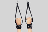 Leather Bondage suspension wrist cuffs, bondage wrist cuffs, bondage suspension wrist cuffs, suspension wrist cuffs, wrist cuffs, leather wrist cuffs, BDSM wrist cuffs