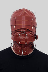 Leather Bondage Hood, Bondage Hood, Hood, BDSM Hood, Black Hood
