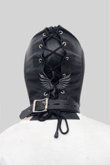 Leather Bondage Hood, Bondage Hood, Hood, BDSM Hood, Black Hood