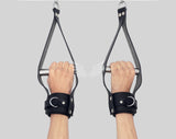 Leather Bondage suspension wrist cuffs, bondage wrist cuffs, bondage suspension wrist cuffs, suspension wrist cuffs, wrist cuffs, leather wrist cuffs, BDSM wrist cuffs