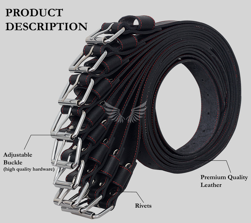 Leather BDSM Restraints Belt Set