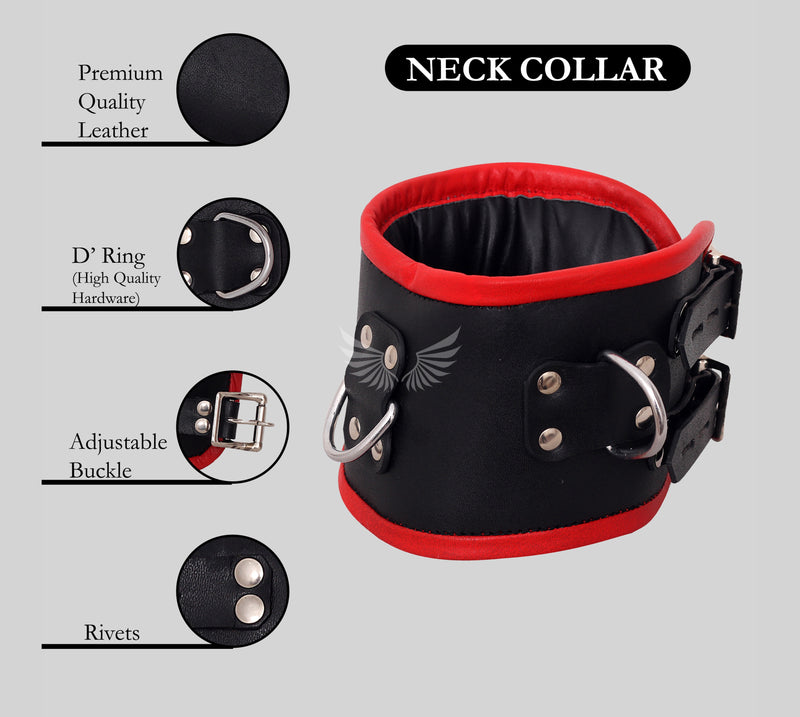 Leather bondage posture collar